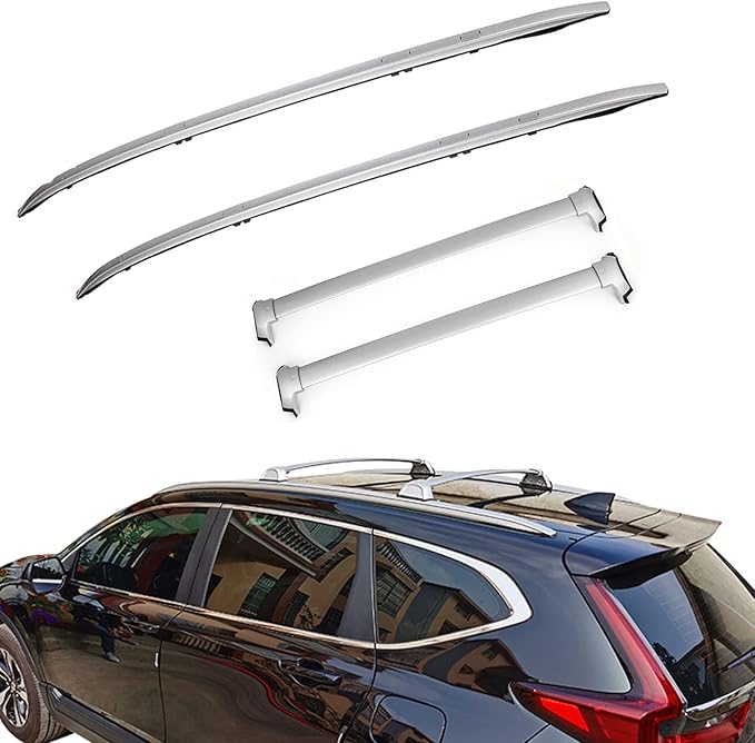 Roof Rack Cross Bars & Side Rail Kit for Honda CRV CR-V 2017-2022 – Durable Aluminum Alloy, Complete Set with 2 Cross Bars + 2 Side Rails, Secure Transport for Kayaks, Bikes, Cargo Carriers & Luggage