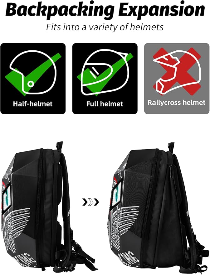 Gelrova Motorcycle Backpack with LED Eyes, MultiColor
