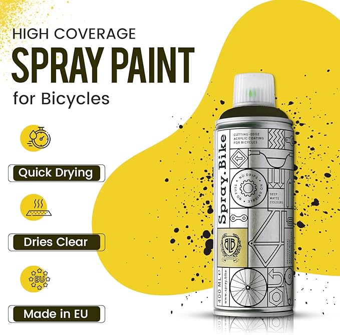 Spray.Bike Spray Paint | Designed Mainly for Bicycles | Multi-Use Acrylic Spray Paint for Metal, Plastic | High Coverage Bike Paint, 400ml, Moorland