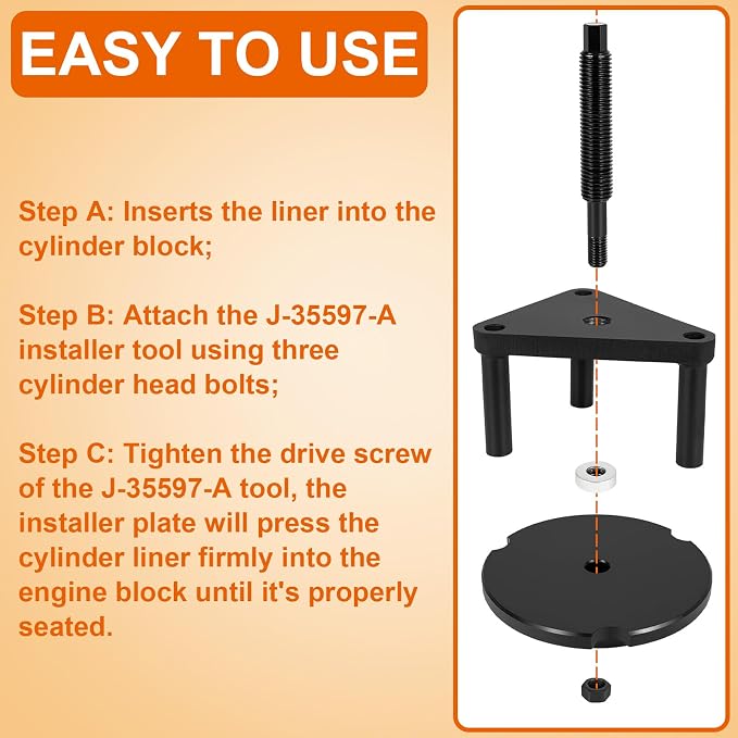 J-35597-A Cylinder Liner Installer Tool Fit for Detroit Diesel 60 Series Engines DD60 Tool, Replace for 5874
