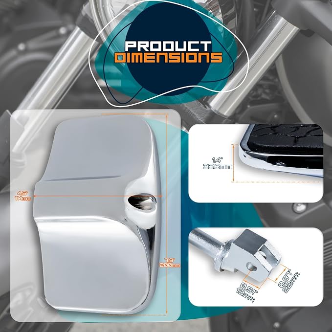 Driver Footpeg Passenger Peg Floorboard Footboard for Yamaha Xvs Vstar Virago Stryker Xvs950 Xv1100 Xvs1300 Etc (Eagle, Chrome)