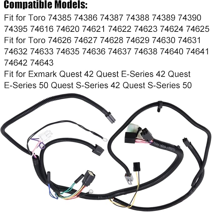 136-9184 119-3343 121-5652 Wiring Harness for Toro TimeCutter Mower Compatible with 74385 74386 74387 74388 74389 74390 74395 74616 74620 74621 74622 74623 74624 74625 74626 74627 Models