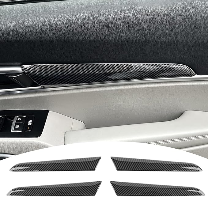 Door Panel Cover, for Kia Telluride 2020 2021 2022 2023 2024 2025 2026, Interior Door Handle Trim Overlay - Carbon Fiber Pattern Protective Accessories