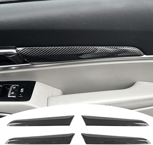 Door Panel Cover, for Kia Telluride 2020 2021 2022 2023 2024 2025 2026, Interior Door Handle Trim Overlay - Carbon Fiber Pattern Protective Accessories
