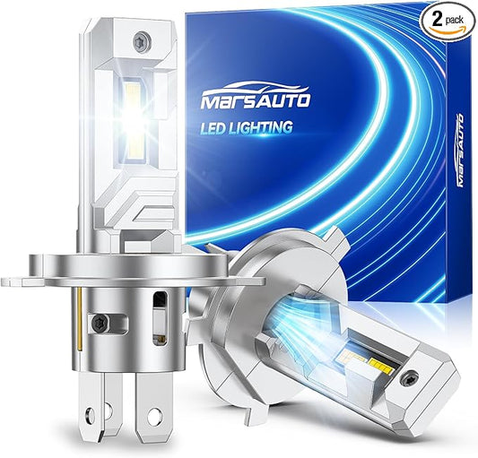 Marsauto H4 Bulbs 60,000LM 1200% Brighter, 9003 H4 Fog Light with Plug-N-Play, Wireless 9003 Powersports Light For UTV ATV Offroad Vehicles, IP67, Pack of 2