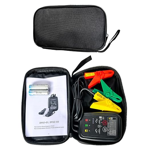 Professional Grade Non-Contact 3 Phase Sequence Tester - 70-600V AC | Phase Rotation & Live Wire Detector | Electrician Tool Kit Essential, 20" Clamps Live Wire & Circuit Break Detector