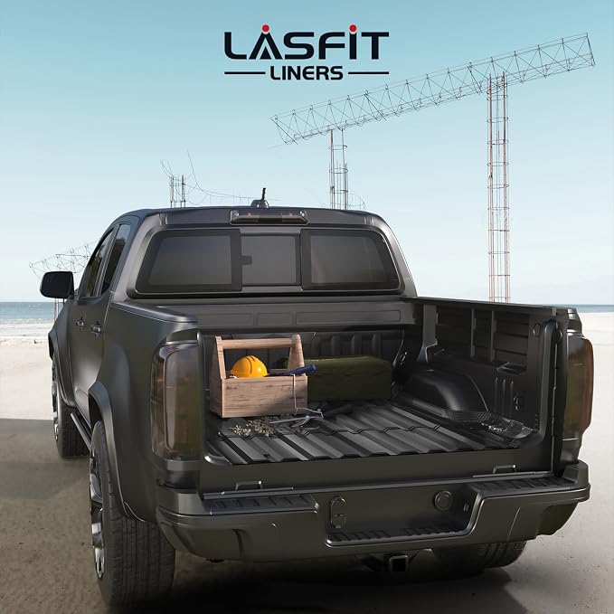 Lasfit Truck Bed Mat for Chevrolet Chevy Colorado/GMC Canyon 2015-2022, Only Fit 5.1FT Bed, Vehicle Bed Mat Custom Fit Flush All Weather Protection TPE Pickup Car Bed Liner