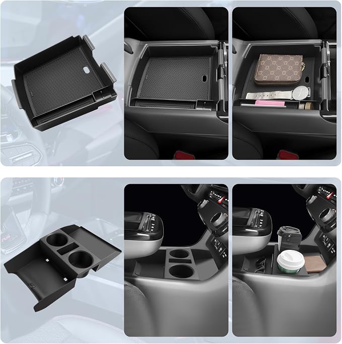 BIBIBO 2Pack 2025 Tucson Center Console Organizer for 2025 Hyundai Tucson Limited Under Console Tray 2025 Tucson Insert Under Center Console Organizer 2025 Hyundai Tucson Limited Accessories Tucson