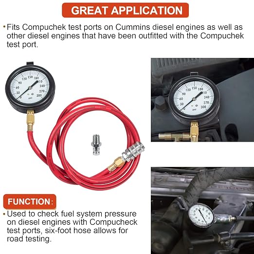 TU-32-20 - 0 to 300 psi Compuchek Fuel System Pressure Tester Gauge