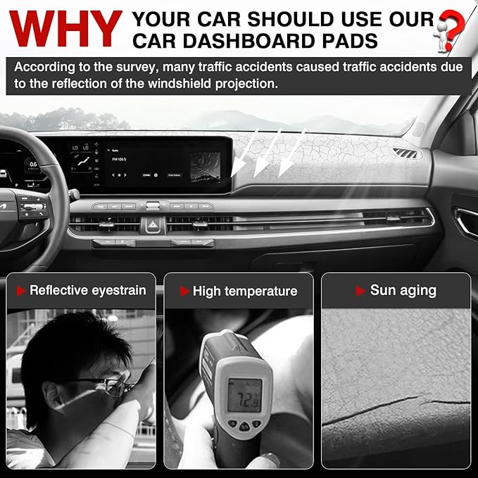 Autorder Dashboard Cover Mat for kia k4 2025 2026 Accessories Dash Cover Upgrade Flannel Dash Mat Sunshade Glare UV Rays Protector