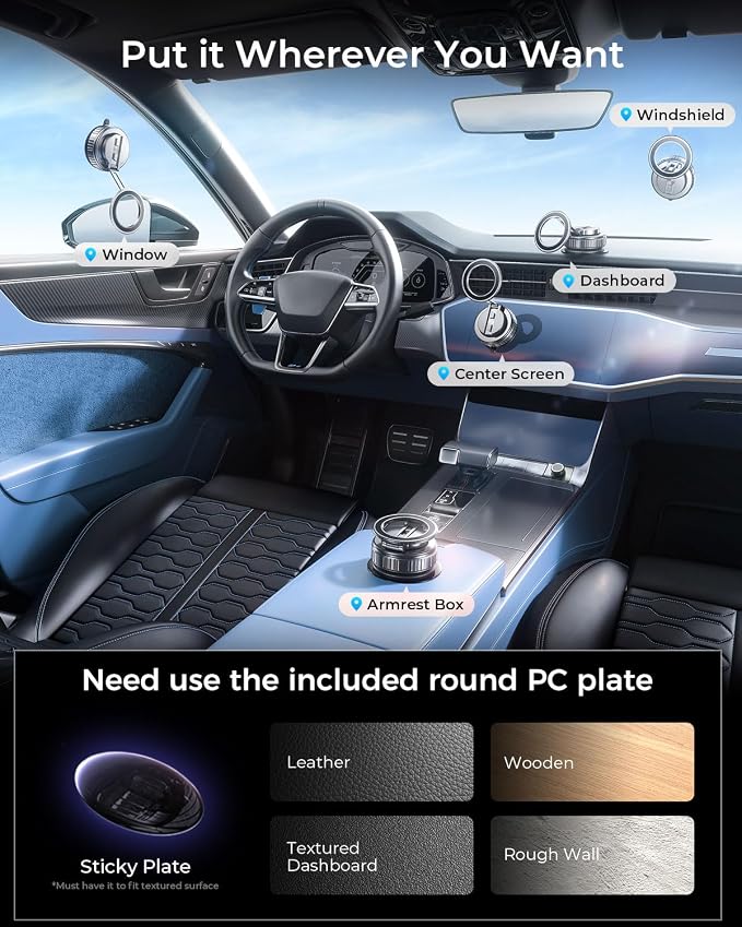 MRGLAS 2026 Upgraded 360° Rotation Vacuum Magnetic Phone Holder Stand,for Magsafe Suction Cup Phone Mount [109+LBS Strongest Suction & Magnetic] Adjustable Swivel Lock, for Your Car/Gym/Mirror/Kitchen