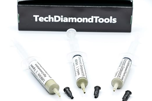 TechDiamondTools Kit of 3 Diamond Lapping Paste Polishing Compound USA Made 600 1050 1500 Grit Lapidary Paste for Rock Glass Metal Jewelry Resin Marble with High Concentration of Diamond Powder