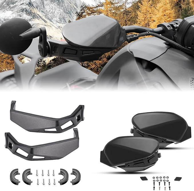 A & UTV PRO Aluminum Handguards & Wind Deflectors Kit for Can-Am Ryker 600 900 Sport Rally Edition All Models, Hand Guard Handlebar Air Deflector Accessories, Replace #219400998, 219400894, 4PCS