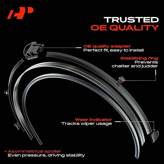 A-Premium 21"+19"+15" Windshield Wiper Blades Compatible with Volkswagen Passat 2003 2004 2005 Wagon - Front Rear Wipers Blade Set, SL/Hook Arm Connector, with Wear Indicator & Towel (Pack of 3)
