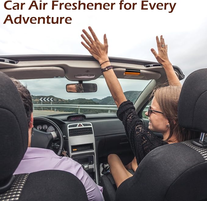 Car Air Freshener-The Original Wood Air Freshener-Car Odor Eliminator for Visor Clip-Long Lasting Scent,Vehicle Scent Diffuser for Truck & SUV-Pack of 4 (Teak-Amber-Cabana-Grove) INCLUDED 2 CLIPS