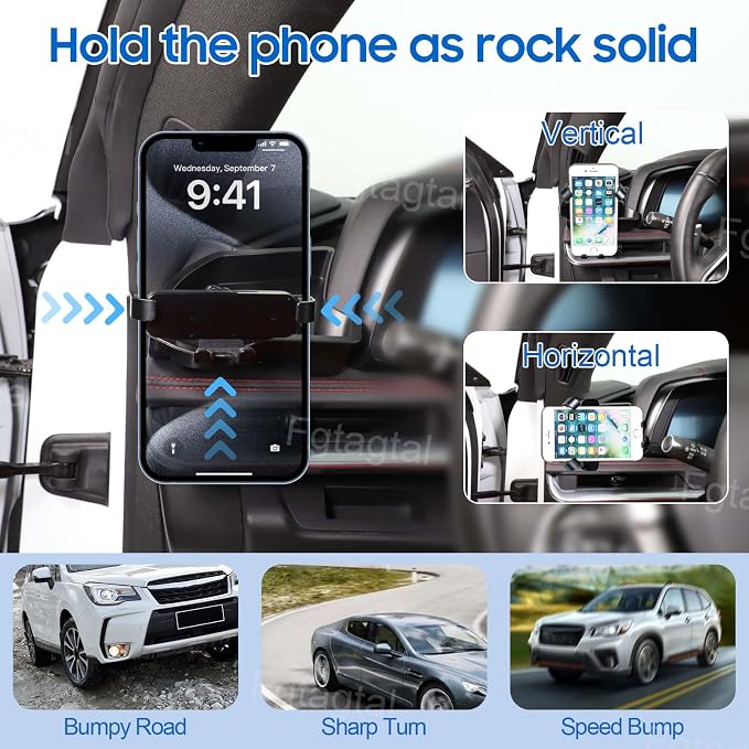 Center Console Multi-Mount Phone Holder Storage Box Compatible with Chevrolet Corvette C8 2020-2025, Dashboard Left Side Storage Tray Organizer, Telescopic Arm Holder