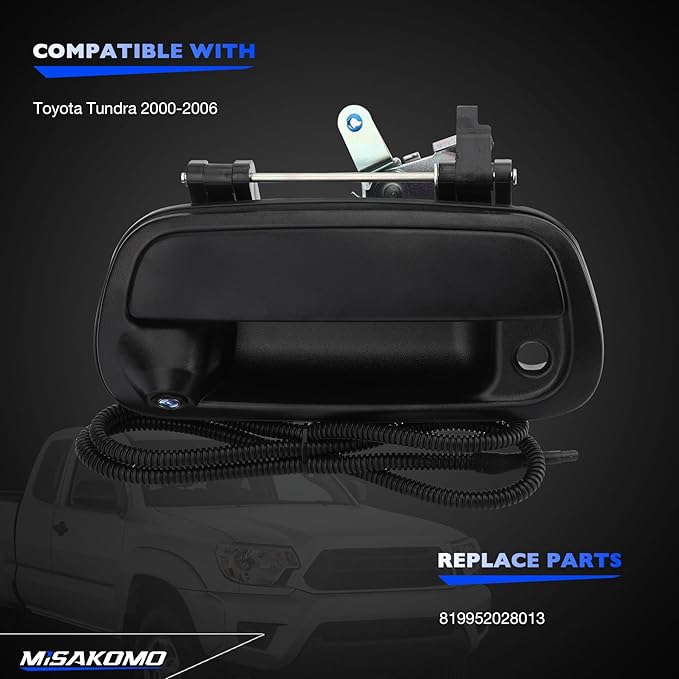 Backup Camera Tailgate Handle Compatible with Toyota Tundra 2000-2006 SR5 Base Limited, Reverse Back Up Camera Replace 819952028013, Rear View Camera 170° Wide-Angle
