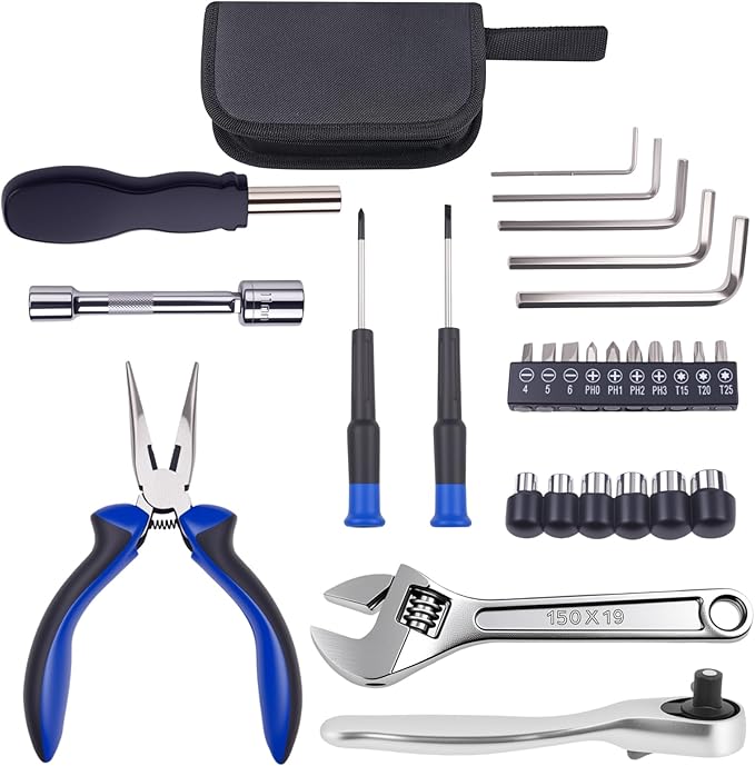 Upgarded 29PCS Compact Motorbike Tool Sets, Motorcycle Repair Toolkit Tool kit Underseat,Motorcycle Repair on the Road, Great for Travel Tool Needs
