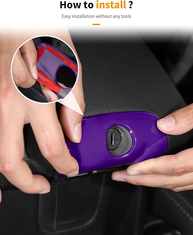 Hoolcar Steering Wheel Cover Gear Shift Panel Trim Cover Water Cup Holder Cover Kit Interior Accessories Kit Fit for Jeep Wrangler JK JKU 2011-2018, 4-Door, Purple