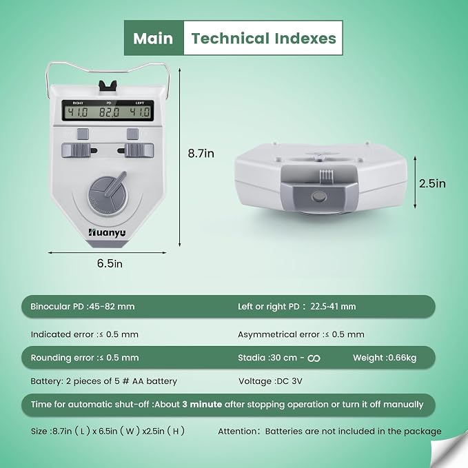 Huanyu Optical Digital Pupilometer 45-82mm Pupil Meter PD Meter Pupil Distance Meter Optical Instrument CE Approved (LY-9AT)