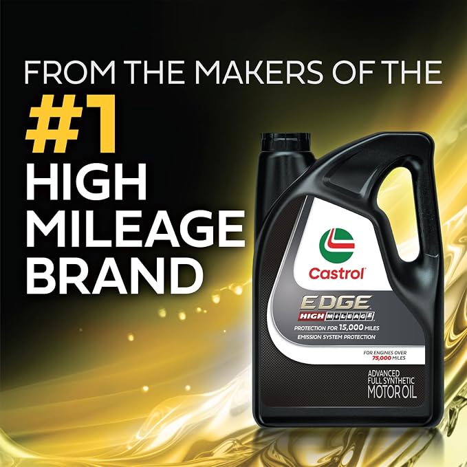 Castrol EDGE High Mileage 5W-30 Advanced Full Synthetic Motor Oil, 6 Quarts EcoPack