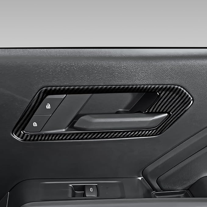 4PCS Car Inner Door Handle Sticker ABS Carbon Fiber Decal Interior Trim Cover for Chevrolet Colorado/GMC Canyon 2023 2024 2025 Accessories