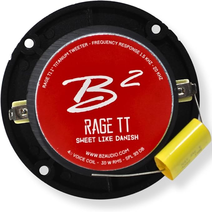 B2 Audio Rage Series Pair of 30 Watt RMS 4-Ohm 1" Voice Coil Tweeters RAGETT