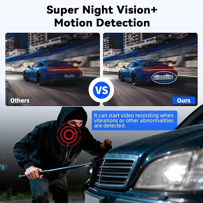 360° 4 Channel 1080P Dash Cam Front and Rear Inside Left Right, 2“ IPS Dash for Cars, Built-in Loop Recording & G-Sensor, 24/7 Recording Parking,Motion Detection,Night Vision,Reversing Help (No WiFi)