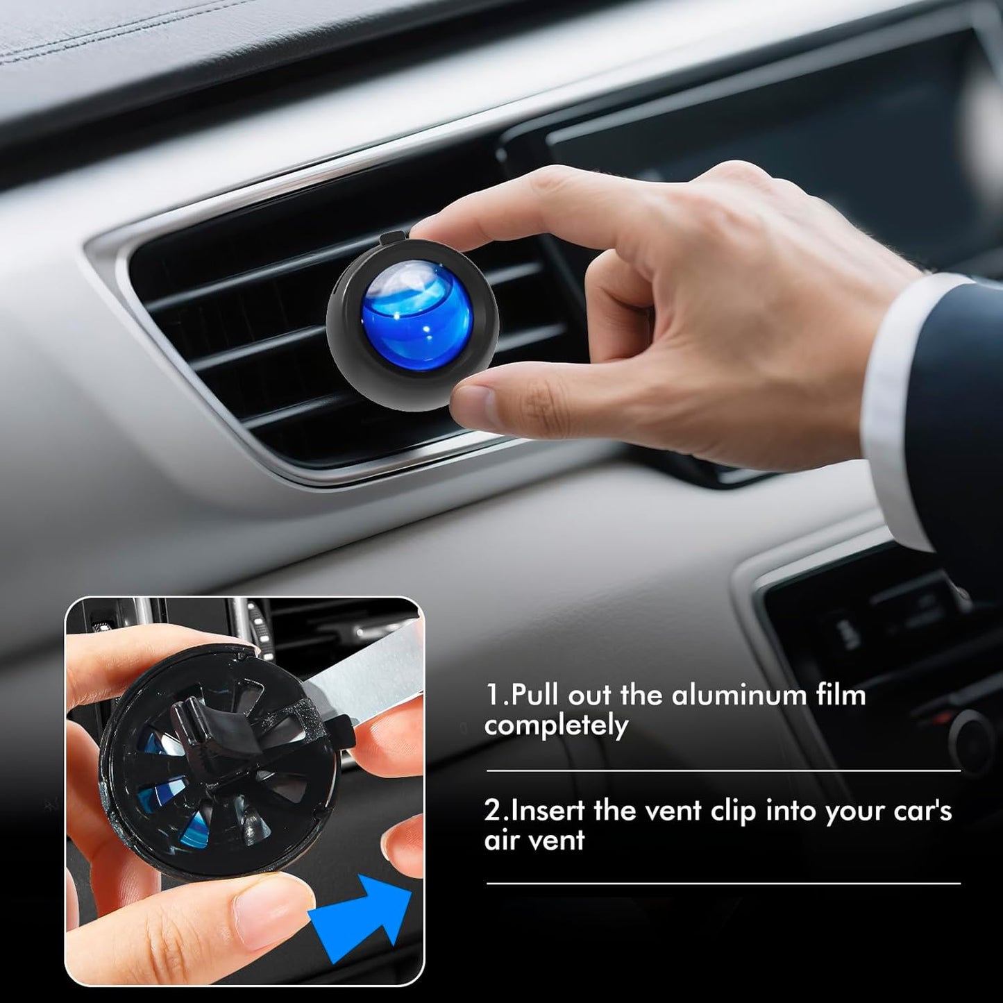 Car Air Freshener Vent Clips, Ocean Scent, 6 Pack, Long Lasting Scent Up to 180 Days, Car Fresheners