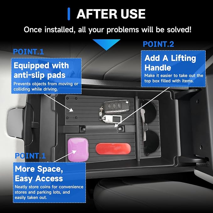 SXCY 3PCS for 2025 2026 Murano Center Console Organizer [Armrest Tray + Under Console Tray + Wireless Charging Mat] for Nissan Murano Accessories 2025 2026 Murano Accessories Console Organizer