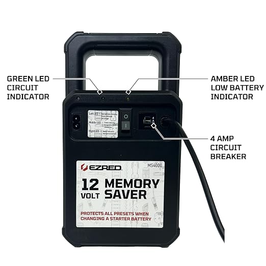 EZRED MS4000 Automotive Memory Saver With Built In Charger , Black