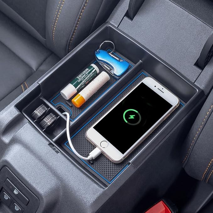 TOPINSTALL New Blue Tray Compatible with 2021-2024 Ford Bronco & 2025+ Bronco 2-Door & 2025+ 4-Door Manual Transmission, Full Size Bronco Organizer (NO for 2025+ 4-Door Automatic)