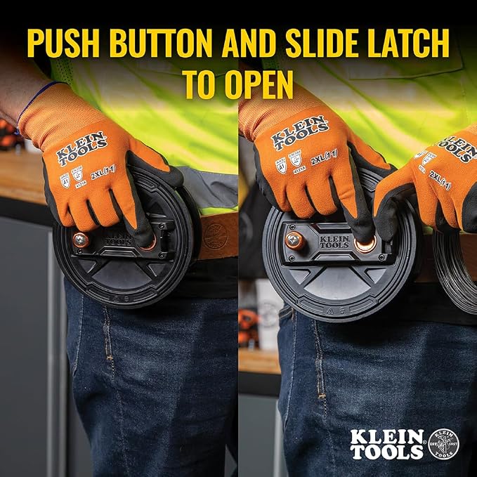 Klein Tools Tie Wire Reel Quick Lock Aluminum 12-18 Gauge with Plier Cushion Grip Kit for 201-7CST Slim-Head Ironworker's Pliers