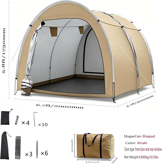 Hwayslon Outdoor Storage Tent - Bike Tent Waterproof – 78"x68"x78", 420D Waterproof Oxford Fabric, UV/Wind-Resistant Bike & Motorcycle Tent for Patio, Garden & Lawn Equipment