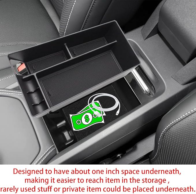 BestEvMod AOSK Compatible with Mustang Mach-E Armrest Storage Box Organizer Center Console Tray Accessories 2021 2022 2023 2024(V1) NOT FIT 2025 Model