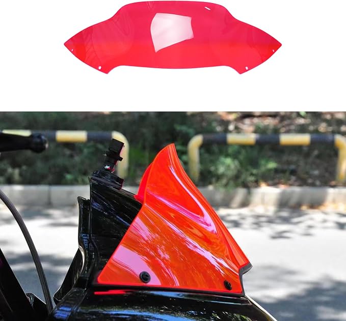 POWER JAMES Pink Red 7.0",7.0 inch Tall PMMA Windshield Windscreen, Compatible with Harley Davidson 2015-23 Road Glide, Road Glide Special, FLTRKSE, FLTRXST