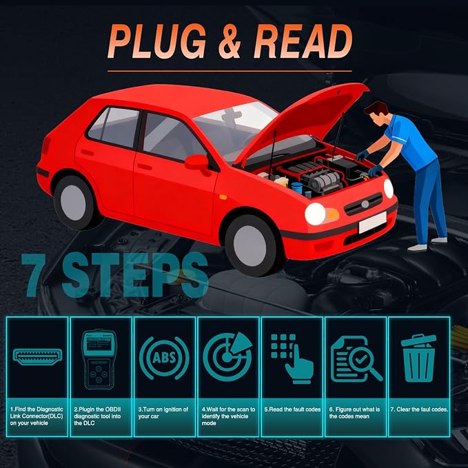 Nilight MS309pro Classic Universal OBD2 Scanner - Upgraded 2.4" Screen Car Engine Fault Code Reader - Reliable CAN Diagnostic Scan Tool to Read and Clear Error Codes Fast, All Vehicles After 1996