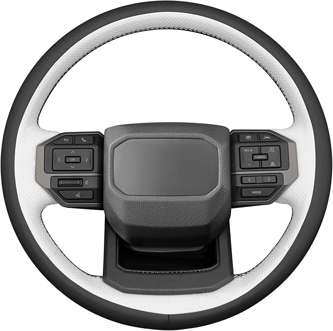 MEWANT Hand Stitch Steering Wheel Cover for Toyota Land Cruiser 2024-2026, Custom Fit DIY Wrap Interior Accessories