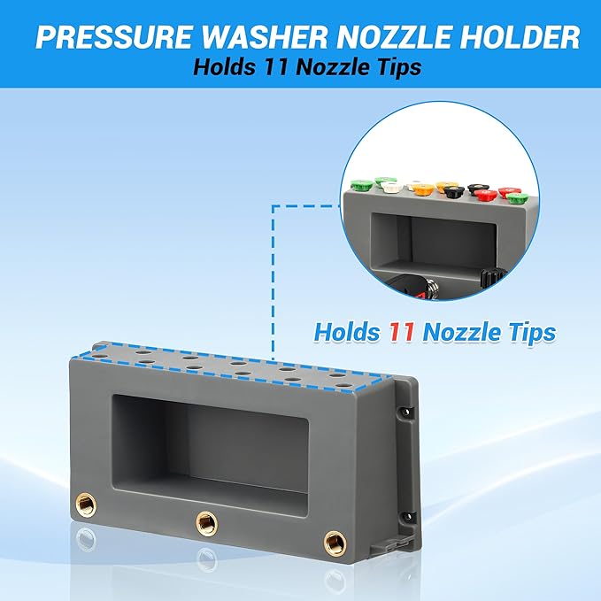 PWACCS Pressure Washer Gun Holder, Foam Cannon Holder, Pressure Washer Nozzle Tip and Wand Holder, 1/4" Quick Connect Automatic Foam Cannon Mount, Pressure Washer Accessories Storage Rack, 1 Pack