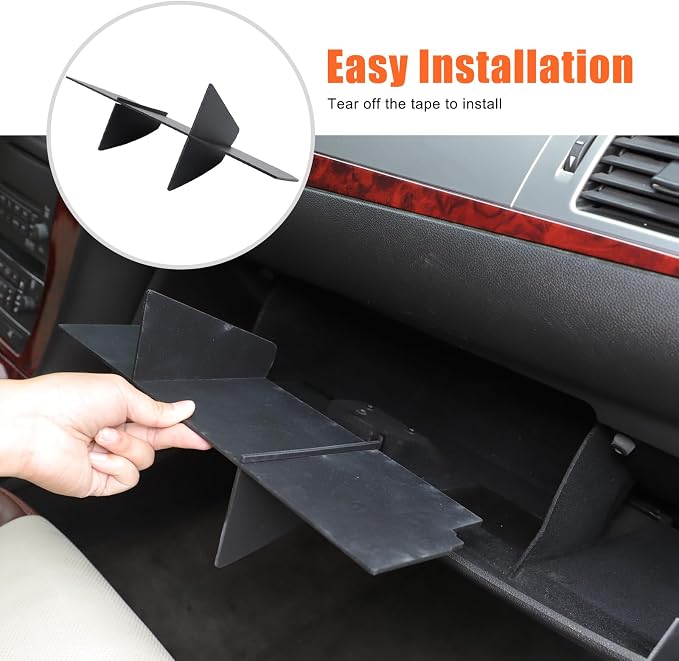 Glove Box Dividers Organizer Compatible with Cadillac Escalade 2007-2014 Accessories, 3 PCS Automotive Center Consoles Insert Glove Compartment Tray Secondary Storage ABS Black