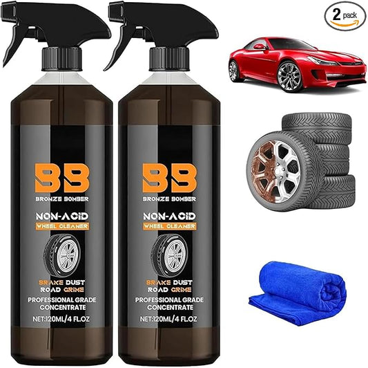 2025 Upgraded Bronze Bomber Wheel Cleaner, Tire Cleaner,- Safe on Chrome and All Wheel Finishes - Brake Dust, Dirt, Browning, Grease, and Grime Remover (US Stock) (2)