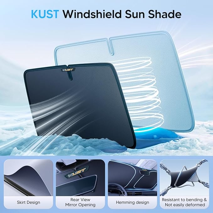 KUST Windshield Sun Shade for 2013 2014 2015 2016 2017 2018 2019 Ford Escape Accessories Sunshade Foldable Window Sun Protector Block UV Rays Keep Car Cooler