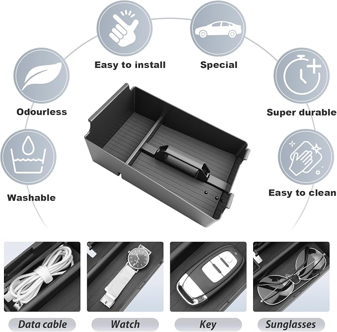 SKTU for 2025 2026 Nissan Murano Center Console Organizer for 2025 2026 Nissan Murano (SV/SL/Platinum) Console Tray Nissan Murano 2025 2026 Accessories ABS Durable Insert Console Organizer
