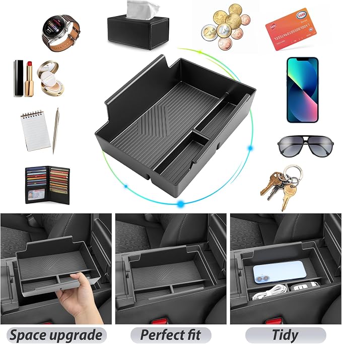 SKTU for 2026 Nissan Sentra Center Console Organizer for 2026+ Nissan Sentra (S/SV/SR/SL) Console Tray Nissan Sentra 2026 Accessories ABS Armrest Storage Box 2026 Sentra Anti-Slip Insert Console Tray