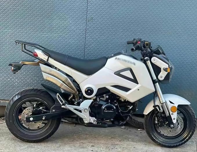 Mokuo Motorcycle Footrest Assembly,1 Pair Footpegs Kit in Alloy Aluminum Material Fit for Honda Grom Msx 2013-2016 Clone,Silver Color