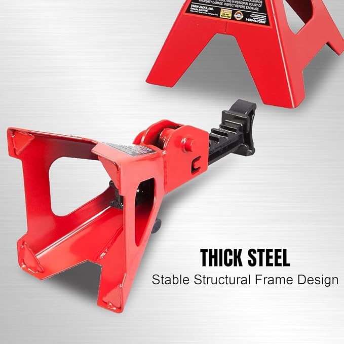 Big RED 2 Ton Steel Car Jack Stands, Fit for Automotive Cars, Sedans, 2 Pack