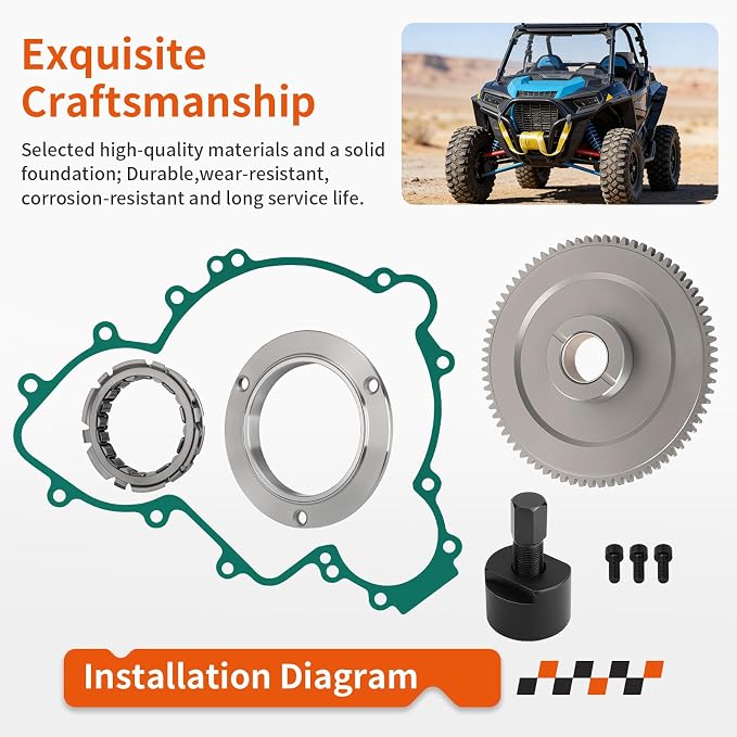 Flywheel Puller & Starter Clutch Idler Gear One Way Bearing kit for Polaris RZR Ranger General XP 4 S Pro Turbo Trail 900 1000 RS1 2015-2023