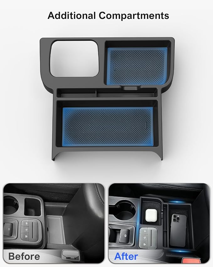 SEVEN SPARTA 3 Pcs Center Console Organizer Set for Ford Maverick 2022-2026 | Package Includes: 1x Front Tray, 1x Upper Console Organizer,1x Lower Deep Bin