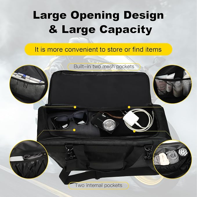 Motorcycle Saddlebag Liner Bags Hard Saddle Bags Insert Storage Bag 1680D Oxford Harley Luggage Bags Fit for Harley Touring Electra Glide Road Glide Street Glide Road King 1993-2025 (1 Pair)