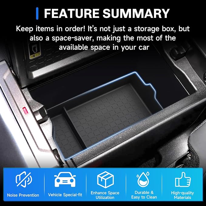 SXCY for 2026 Toyota RAV4 Center Console Organizer for 2026 Toyota RAV4 Accessories [Silicone Under Armrest Tray] for 2026 Toyota RAV4 Console Organizer Armrest Console Tray